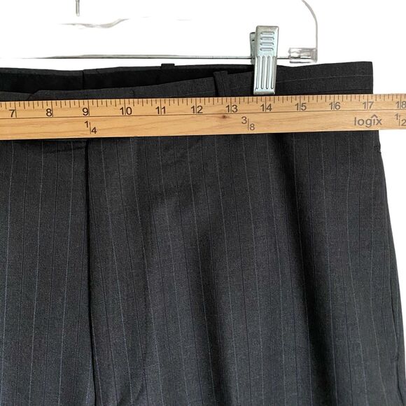 Tasso Elba Macy's Men's Suit 40R Pants 34 Heather Gray Purple Stripe Wool New - Picture 12 of 16